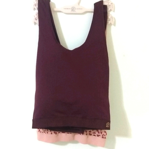 CHINESE LAUNDRY BURGUNDY LEOPARD SPORTS BRAS 2-Pc SET SIZE 2XL NWT - Picture 2 of 7